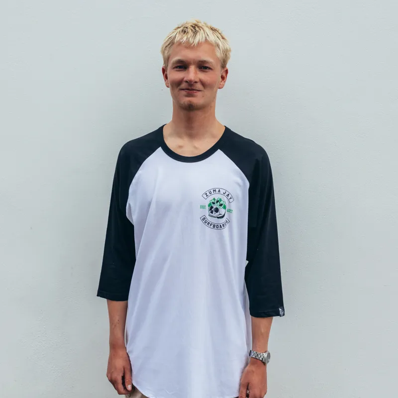 Zuma Jay Harlot Raglan White/Black-4